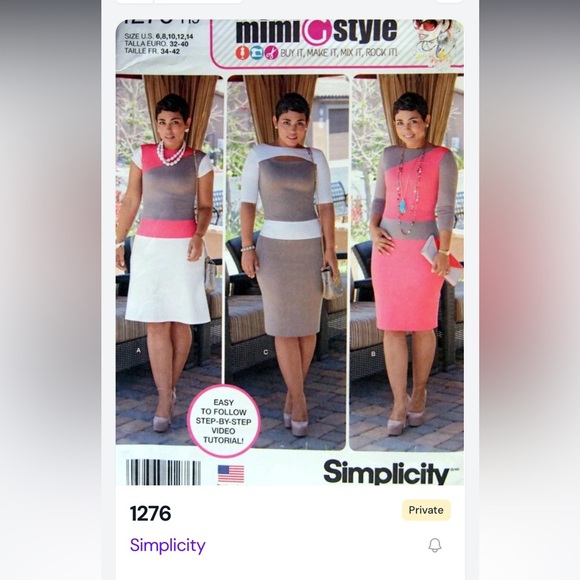 Simplicity Other - S1276 Simplicity Mimi Style Sewing Pattern 6-14